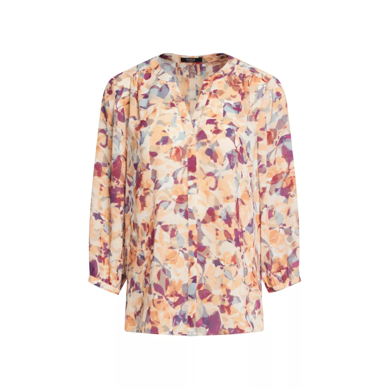 Блуза с защипами и цветочным принтом Fallen Lea NYDJ