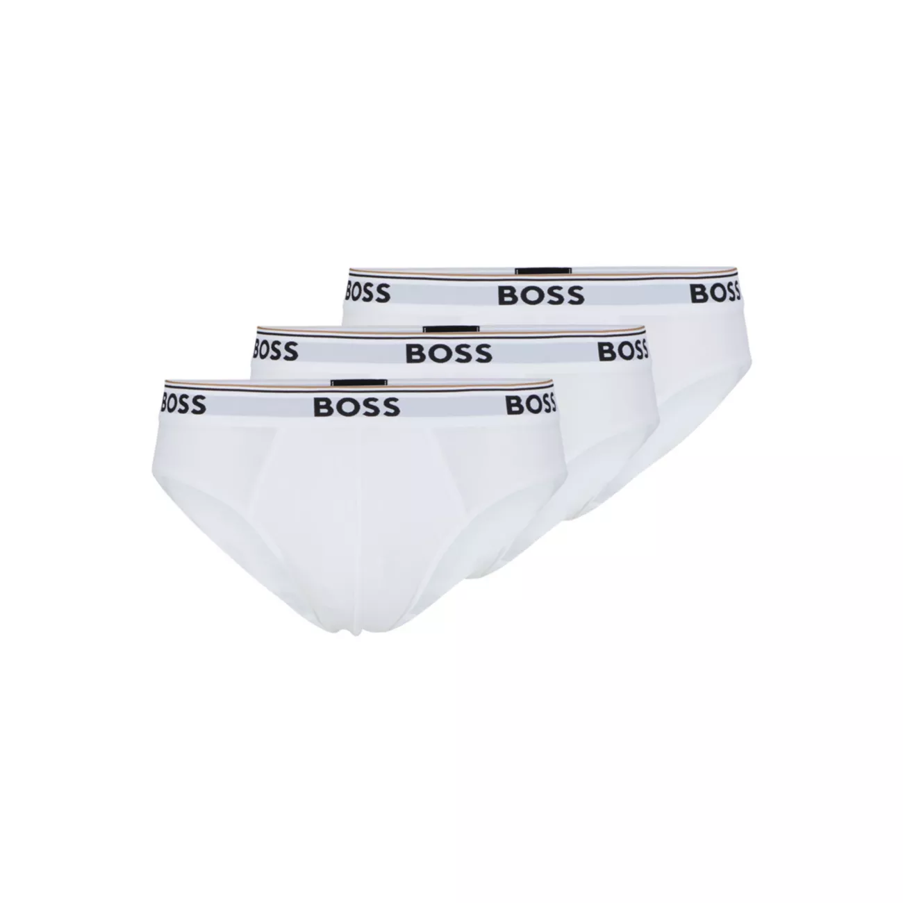 Комплект из трех трусов из эластичного хлопка с поясами с логотипом BOSS