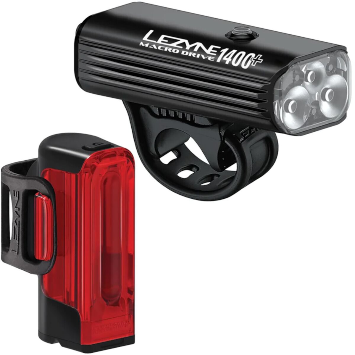 Велосипедные фонари Lezyne Macro Drive 1400+ Headlight + Strip Drive Pro 400+ Taillight Lezyne