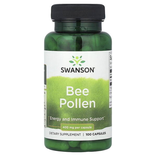 Bee Pollen, 800 mg, 100 Capsules (Капсулы) (400 mg per Capsule) Swanson