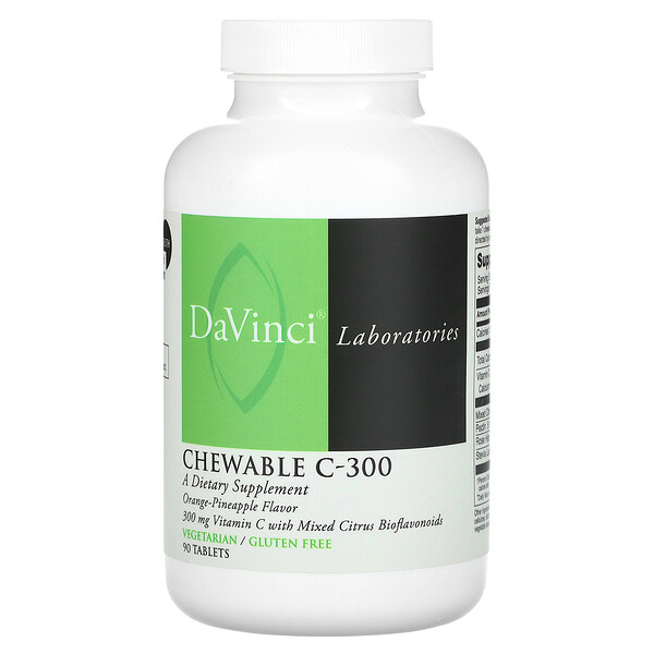 Chewable C-300, апельсин-ананас, 300 мг, 90 таблеток DaVinci