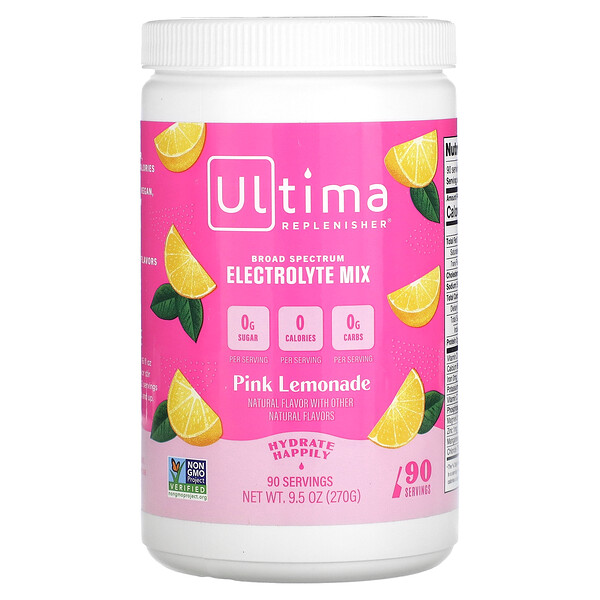 Electrolyte Mix, Розовый лимонад, 9,5 унций (270 г) Ultima