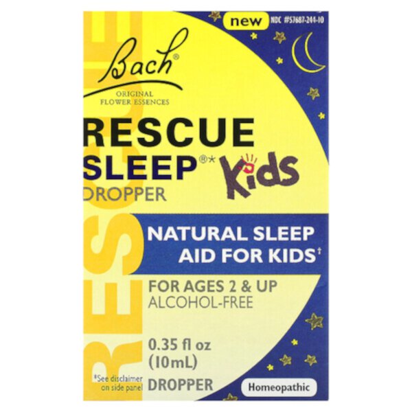 Kids, Rescue Sleep Dropper, Ages 2 & Up, Alcohol-Free, 0.35 fl oz (10 ml) Bach