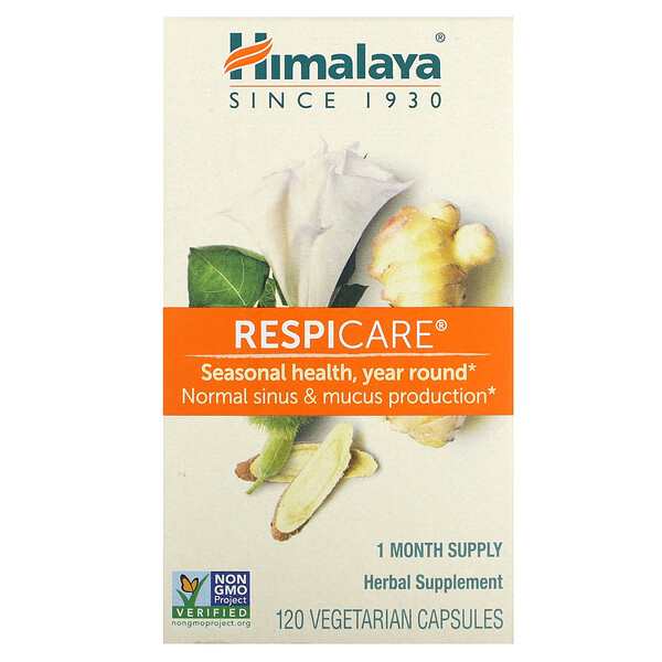 RespiCare, 120 вегетарианских капсул Himalaya
