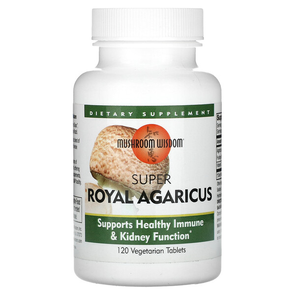 Super Royal Agaricus, 120 вегетарианских таблеток Mushroom Wisdom