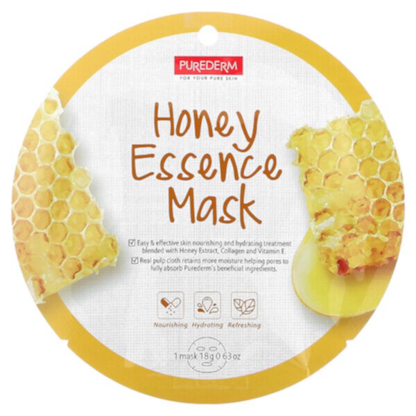 Маска Essence Beauty, мед, 12 листов по 0,63 унции (18 г) каждый PUREDERM