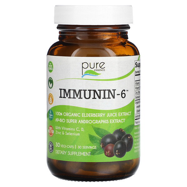 Иммунин-6, 30 растительных капсул Pure Essence