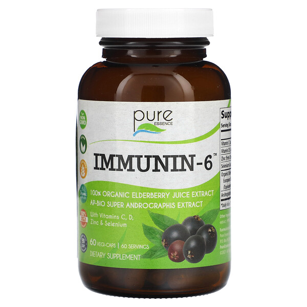 Иммунин-6, 60 растительных капсул Pure Essence