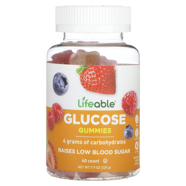 Глюкозные жевательные конфеты, натуральные ягоды, 60 жевательных конфет Lifeable