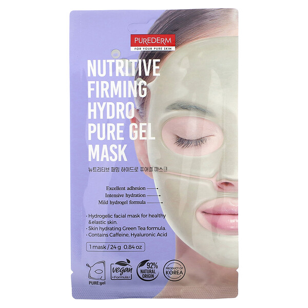 Nutritive Firming Hydro Pure Gel Beauty Mask, 1 тканевая маска, 0,84 унции (24 г) PUREDERM