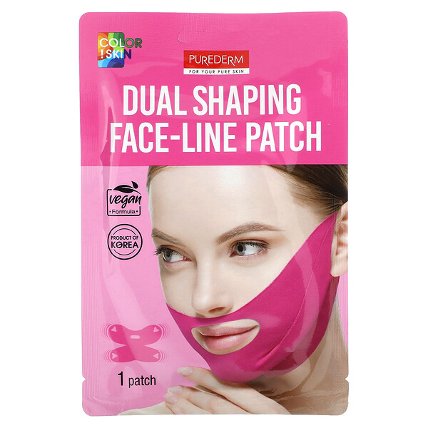 Патч для лица Dual Shaping, розовый, 1 патч PUREDERM