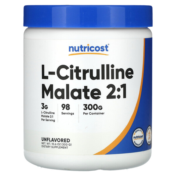 L-Citrulline Malate 2:1, Unflavored (Без вкуса), 10.6 oz (Унции) (300 g) Nutricost