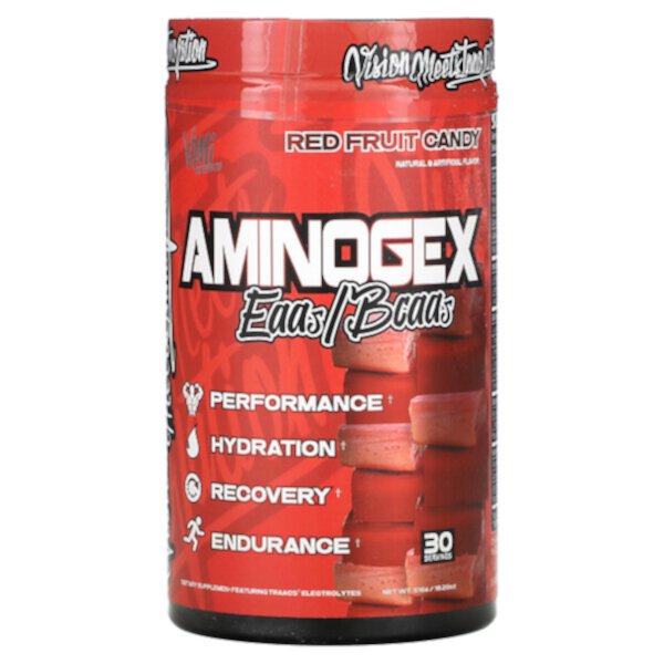 Aminogex, EAA/BCAA, красные фруктовые конфеты, 18,2 унции (516 г) VMI Sports