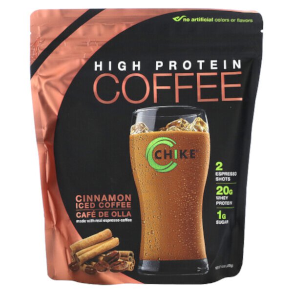Холодный кофе с высоким содержанием белка, корица, 14,8 унций (420 г) Chike Nutrition
