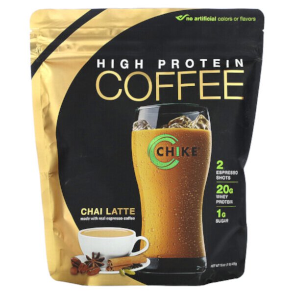Кофе с высоким содержанием белка, чай латте, 1 фунт (455 г) Chike Nutrition