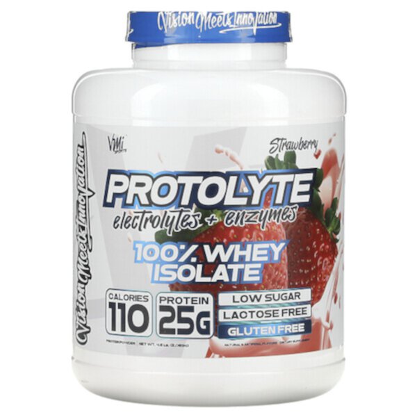 ProtoLyte, 100% сывороточный изолят, клубника, 4,6 фунта (2089 г) VMI Sports