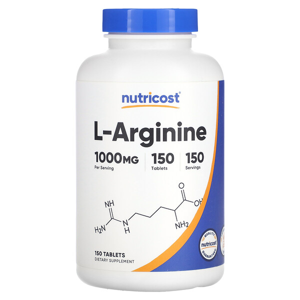 L-Arginine - 1000 мг - 150 таблеток - Nutricost Nutricost