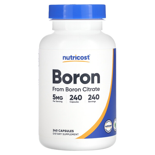 Boron, 5 mg , 240 Capsules (Капсулы) Nutricost