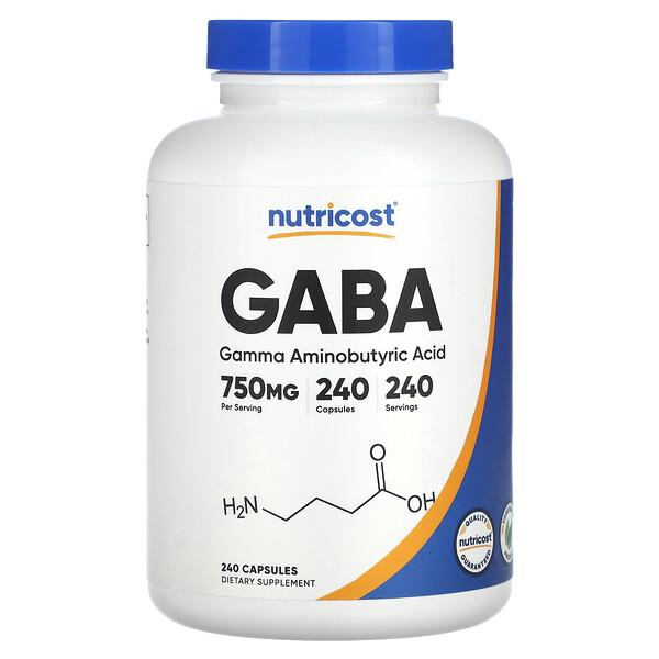 GABA - 750 мг - 240 капсул - Nutricost Nutricost