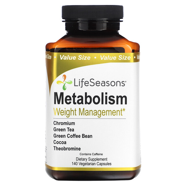 Метаболизм, Управление Весом - 140 Вегетарианских Капсул - LifeSeasons LifeSeasons