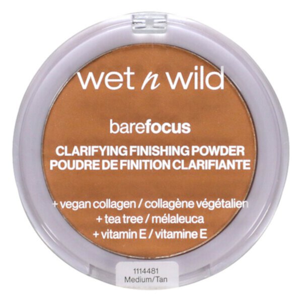 Barefocus, Осветляющая финишная пудра, средний/загар, 7,8 г (0,27 унции) Wet n Wild