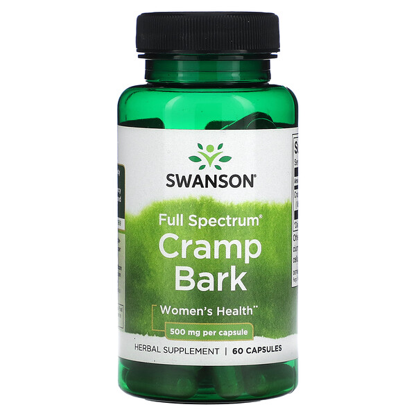 Full Spectrum Cramp Bark, 500 mg, 60 Capsule Swanson