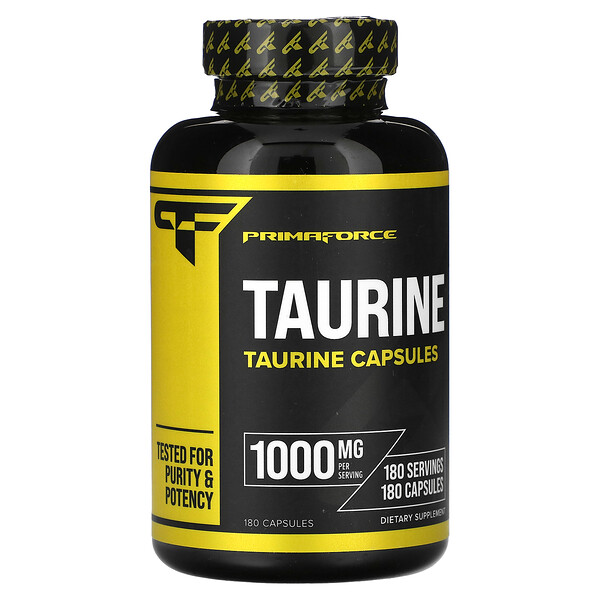 Таурин, 1000 мг, 180 капсул Primaforce