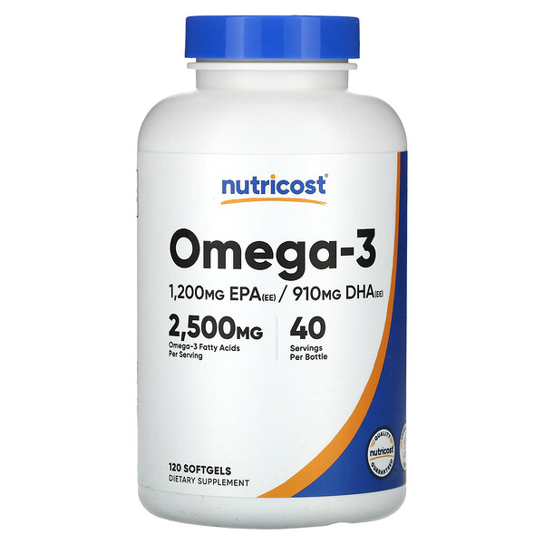 Omega-3 - 2500 мг - 120 капсул - Nutricost Nutricost
