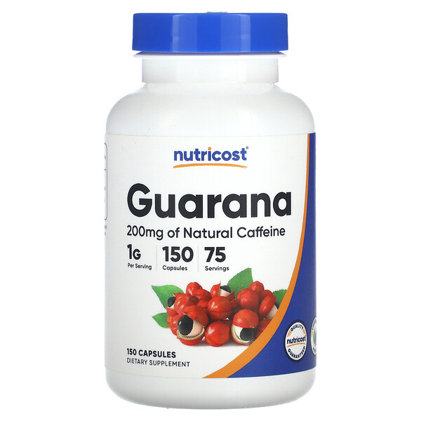 Гуарана, 1000 мг, 150 капсул (500 мг в капсуле) Nutricost