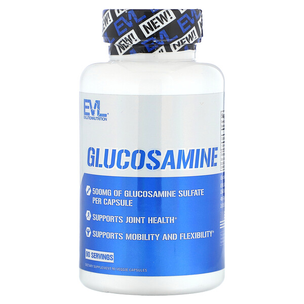 Глюкозамин, 500 мг, 90 растительных капсул EVLution Nutrition