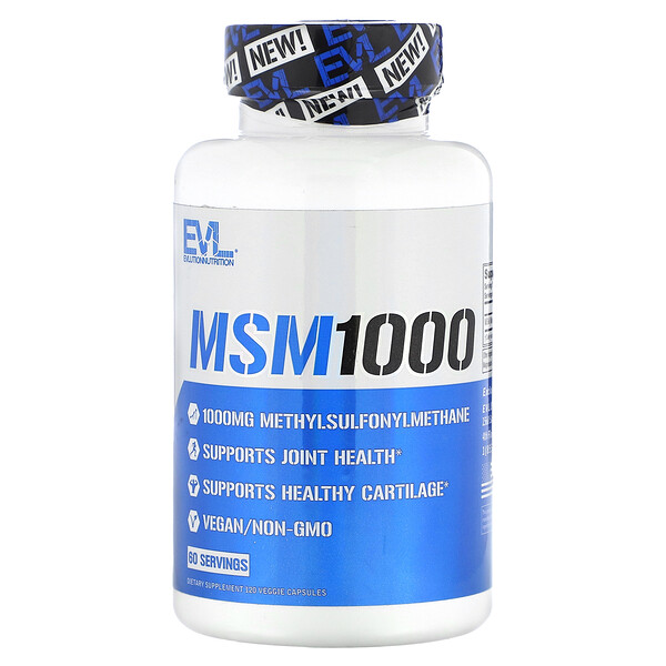 МСМ 1000, 120 растительных капсул EVLution Nutrition