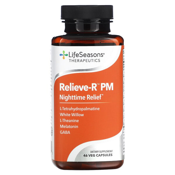 Therapeutics, Relieve-R PM, 46 Вегетарианских Капсул - LifeSeasons - Мелатонин LifeSeasons