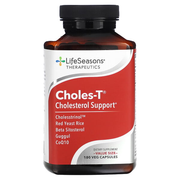 Choles-T, Поддержка Уровня Холестерина, 180 Вегетарианских Капсул - LifeSeasons - Кофермент Q10 LifeSeasons