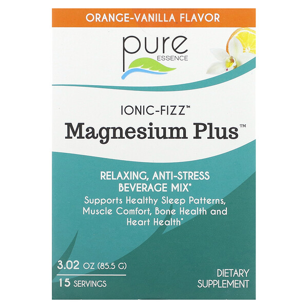 Ionic-Fizz, Magnesium Plus, апельсиново-ванильный вкус, 15 палочек по 0,2 унции (5,7 г) каждая Pure Essence