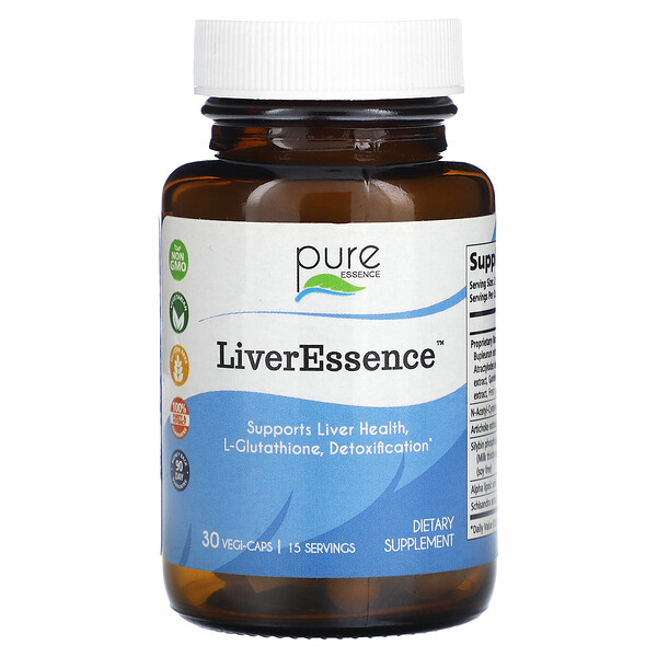 LiverEssence, 30 растительных капсул Pure Essence