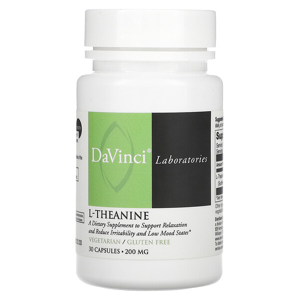 L-теанин, 200 мг, 30 капсул DaVinci