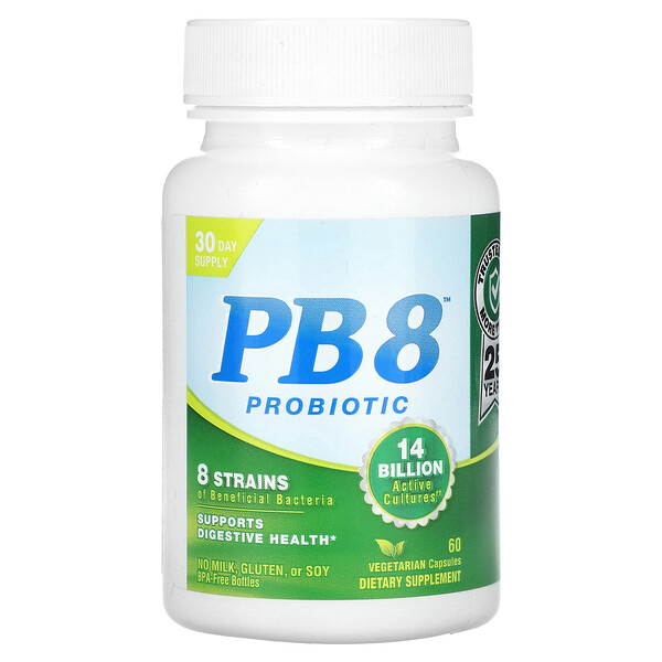 Пробиотик PB8, 7 миллиардов, 60 вегетарианских капсул Nutrition Now