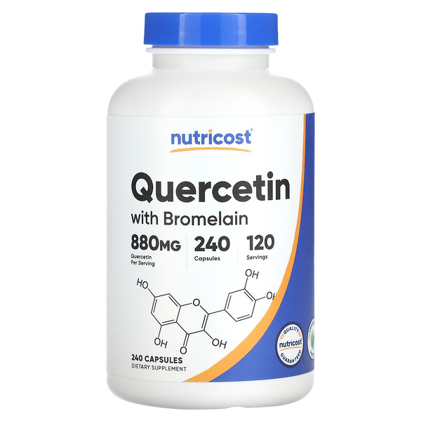 Quercetin with Bromelain, 440 mg, 240 Capsules Nutricost