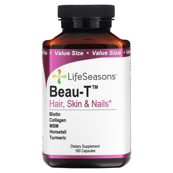 Beau-T, Волосы, кожа и ногти, 180 капсул LifeSeasons