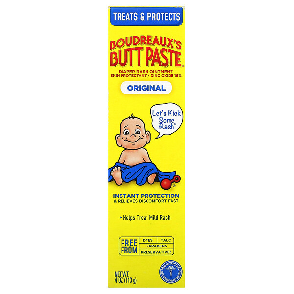 Butt Paste, мазь от опрелостей, оригинал, 4 унции (113 г) Boudreaux's Butt Paste
