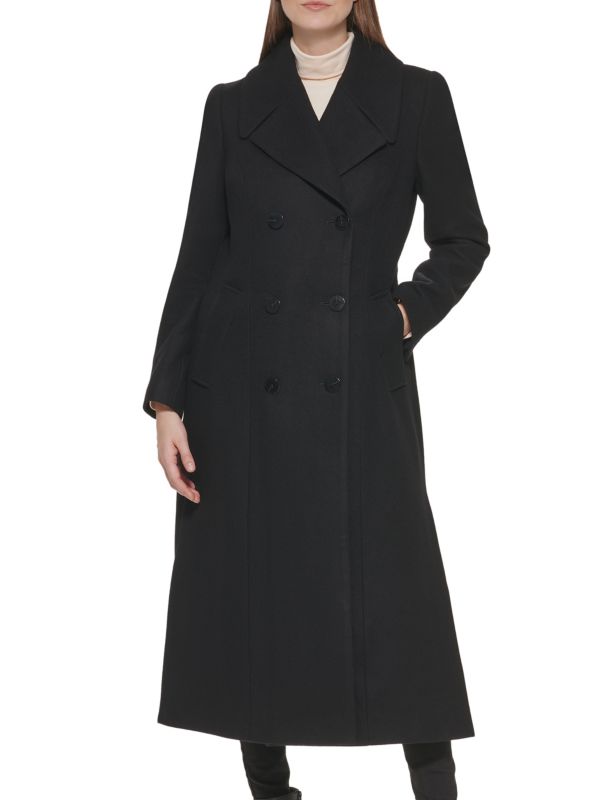 Двубортное длинное шерстяное пальто Kenneth Cole