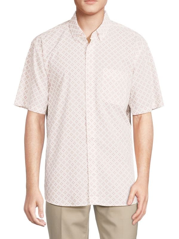 Рубашка с коротким рукавом с принтом Playa стрейч Faherty