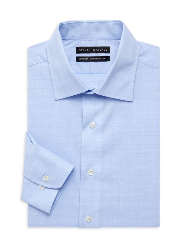 Однотонная классическая рубашка классического кроя Saks Fifth Avenue