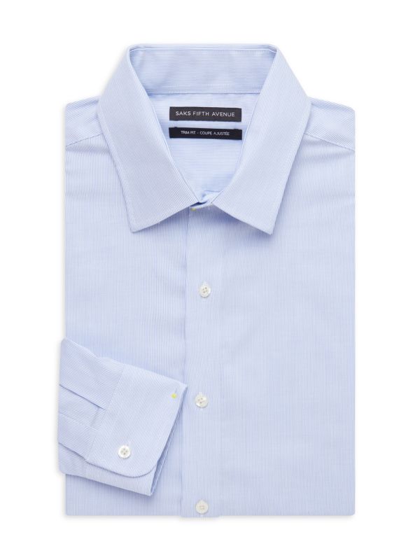 Классическая рубашка в полоску с отделкой Saks Fifth Avenue
