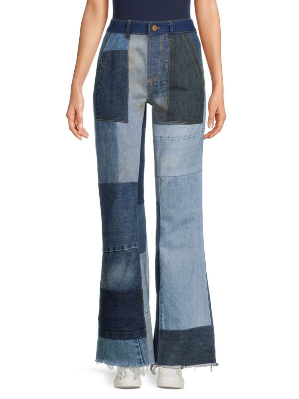 Расклешенные джинсы Knix со средней посадкой в стиле пэчворк NSF
