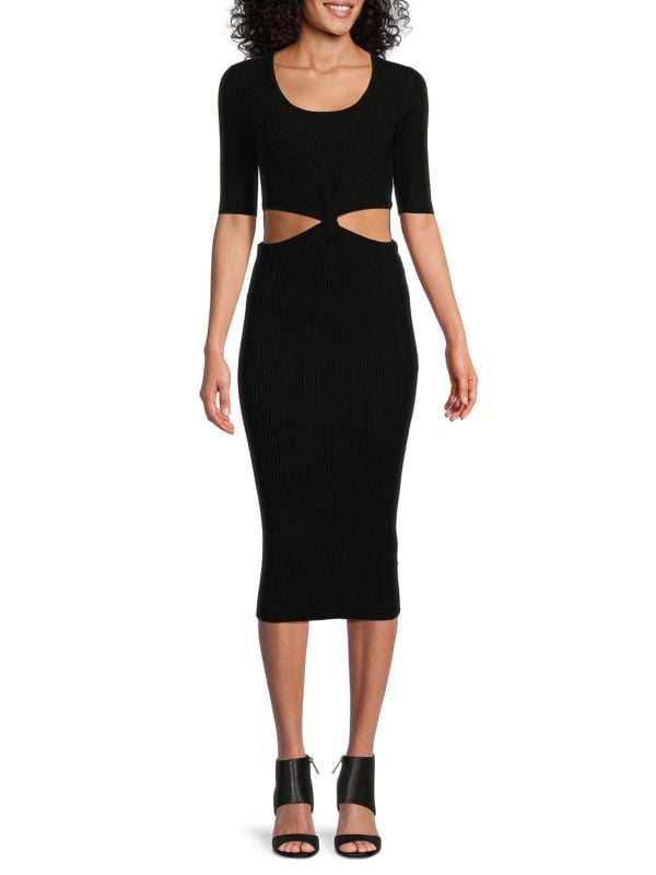 Женское Вечернее платье SIMKHAI Colette Ribbed Midi Bodycon SIMKHAI