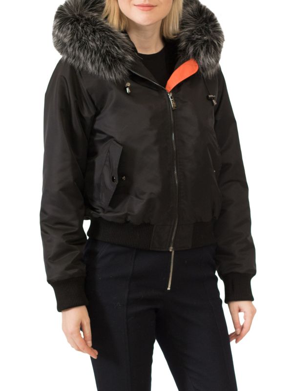 Укороченная куртка из искусственного меха с капюшоном BELLE FARE