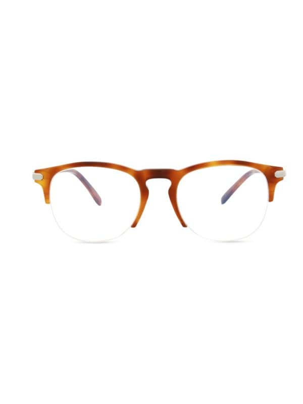 51MM Round Half Rim Eyeglasses Brioni