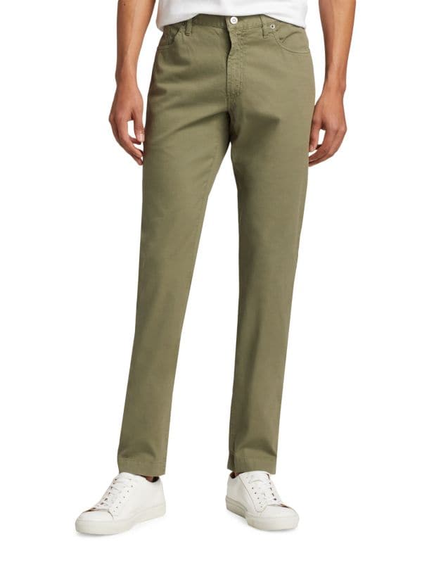 Узкие хлопковые брюки Saks Fifth Avenue