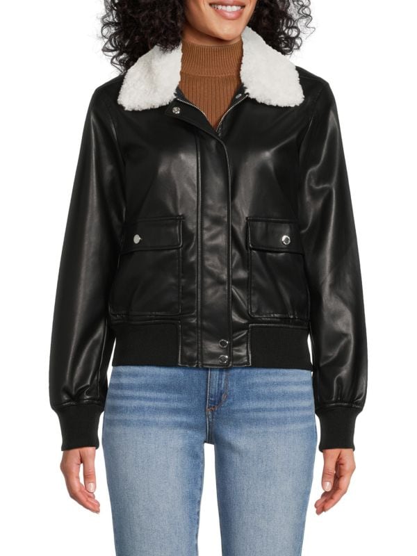 Куртка из искусственного меха и искусственной кожи Calvin Klein